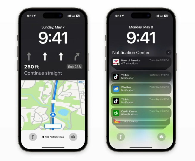 江西苹果维修服务分享iOS17锁屏地图导航半屏显示长什么样 